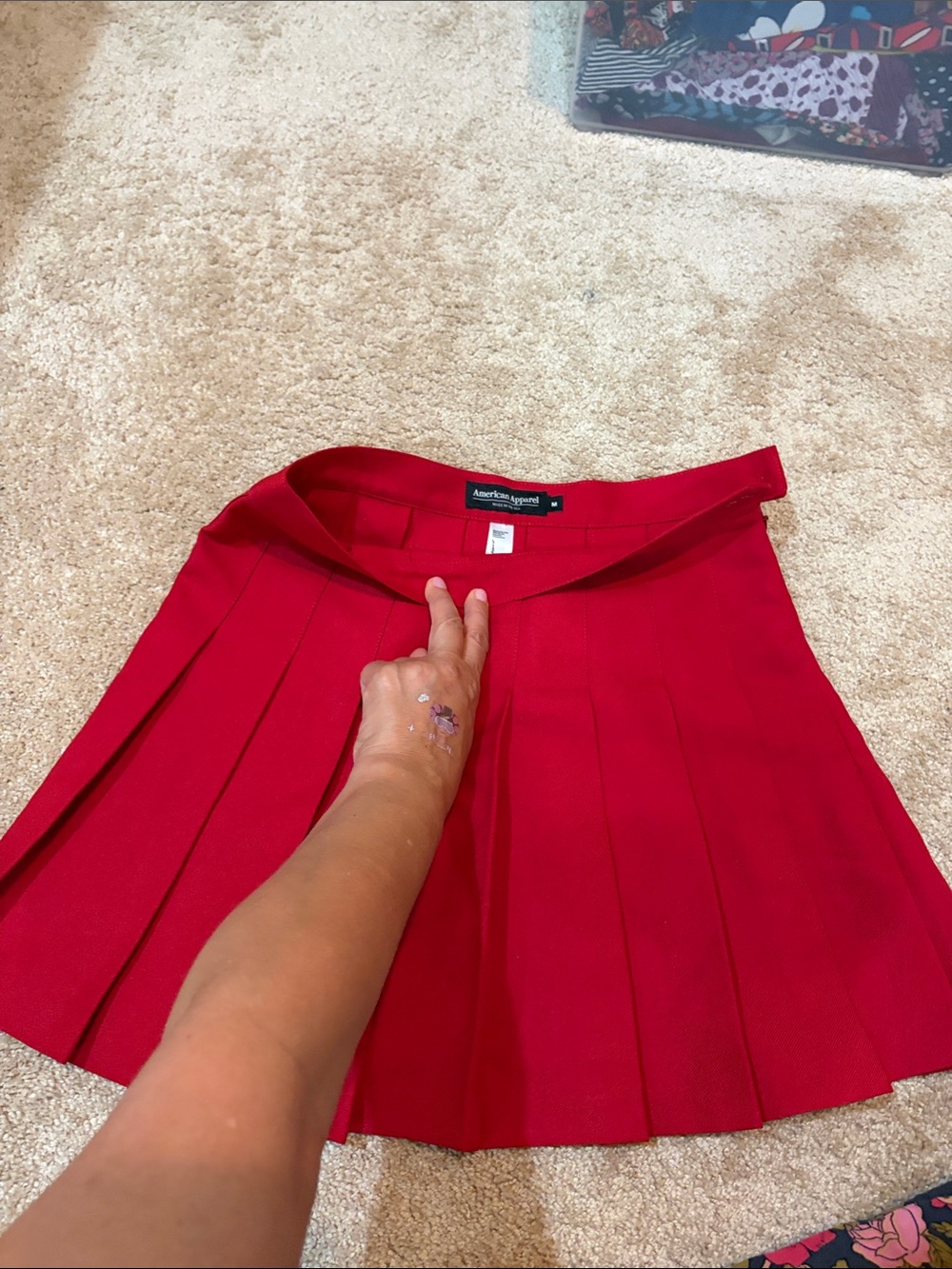 American Eagle Outfitters Bright Red Pleated Mini Skirt